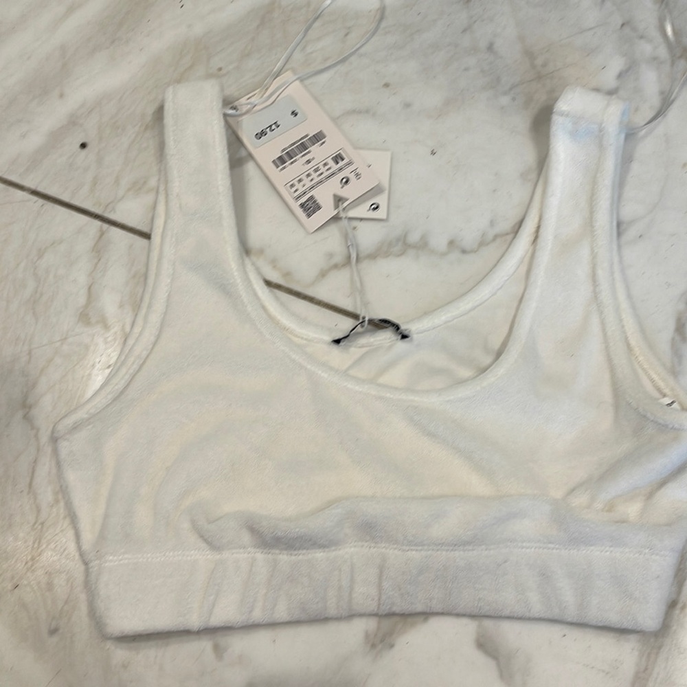 Zara terry crop top bralette